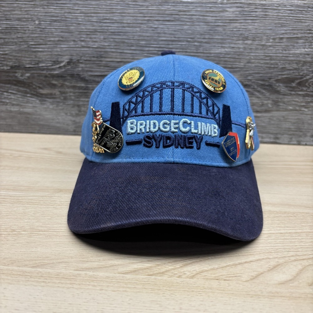 BridgeClimb Sydney Hat Cap Strap Back One Size Blue Souvenir Travel Pins Mens